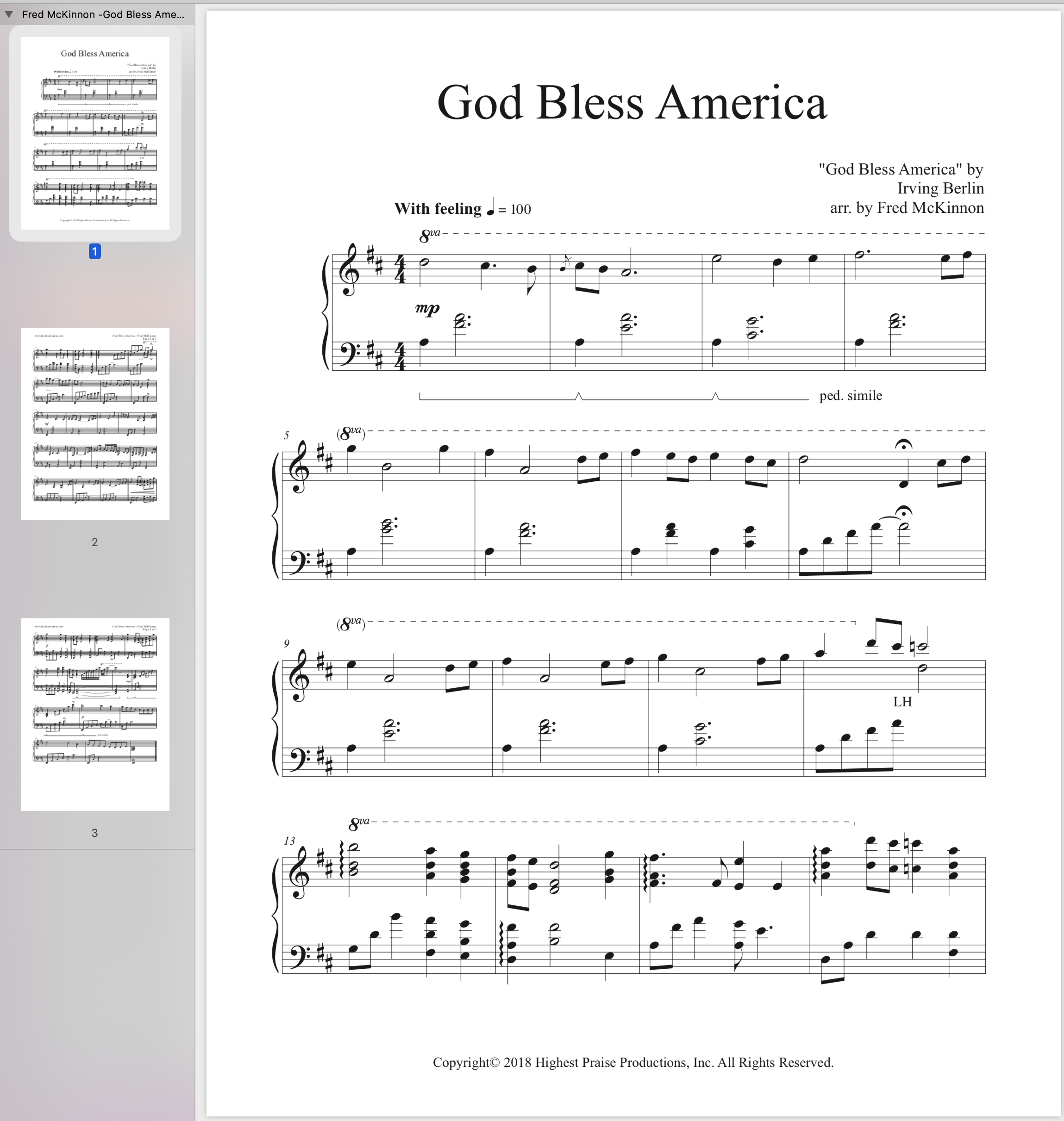God Bless America Sheet Music Piano Download and print in pdf or midi